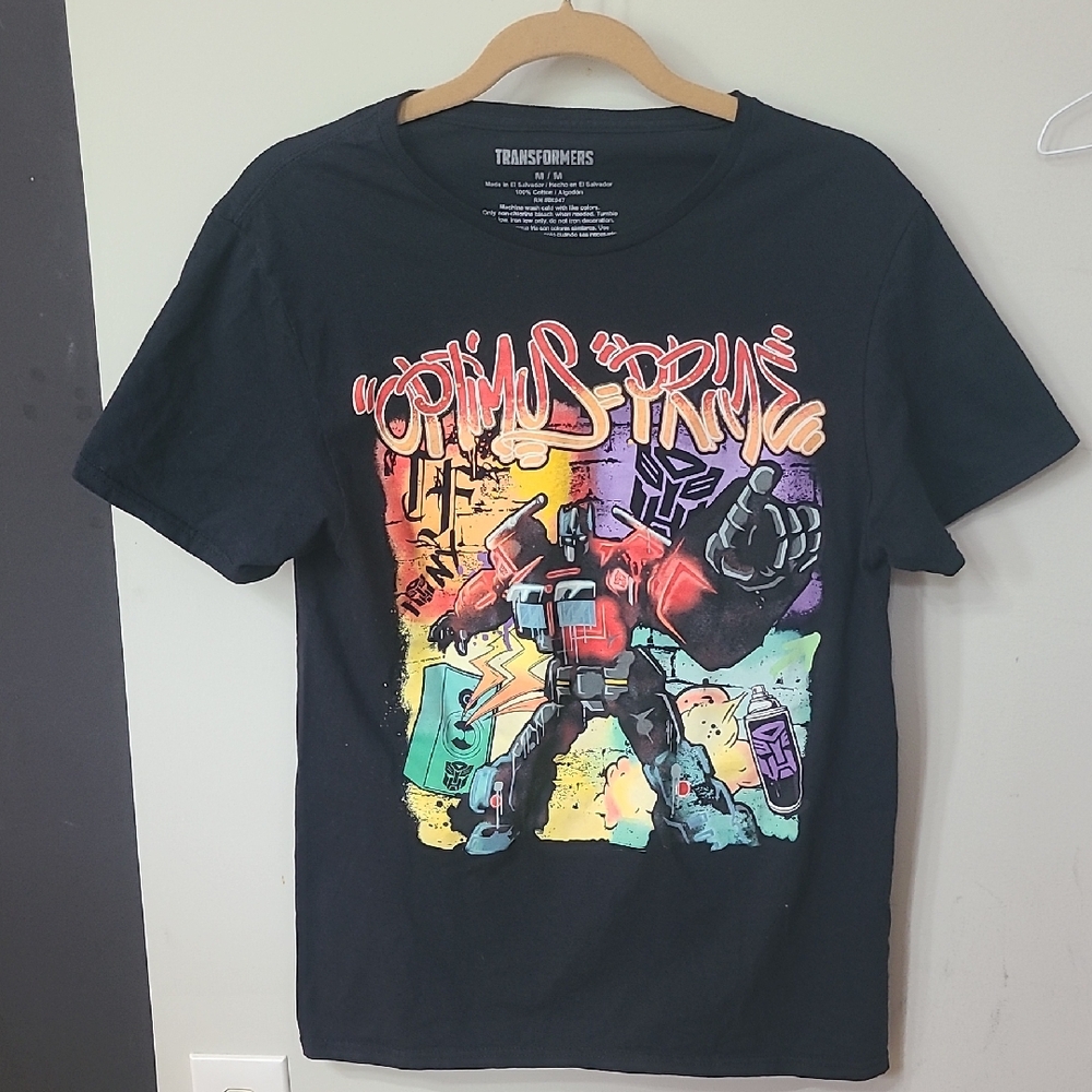Transformers Optimus Prime Graffiti Graphic T-Shirt Size Medium